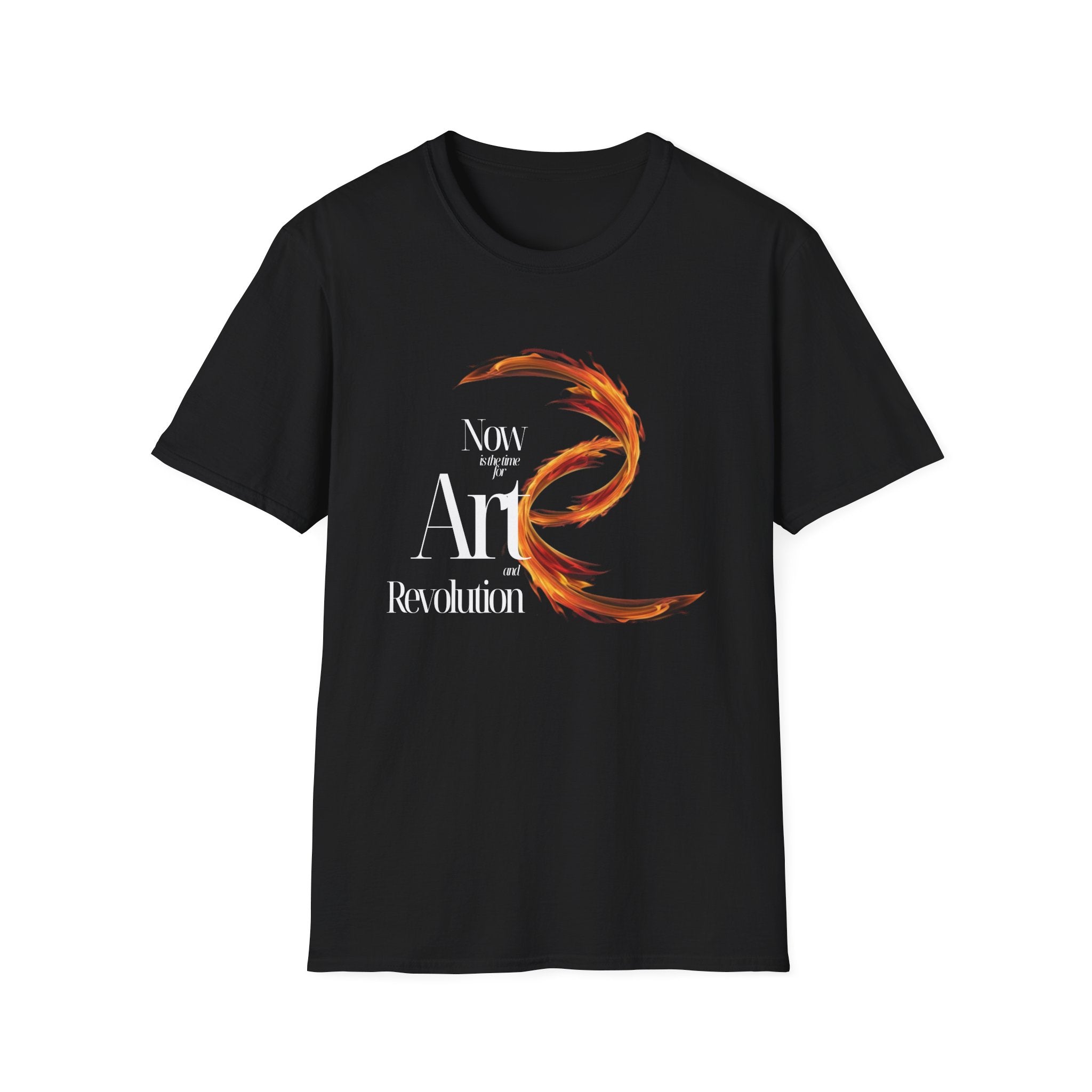 "Now Is the Time for Art and Revolution" Unisex Softstyle T-Shirt - Perfect for Theatre Lovers  🇨🇦