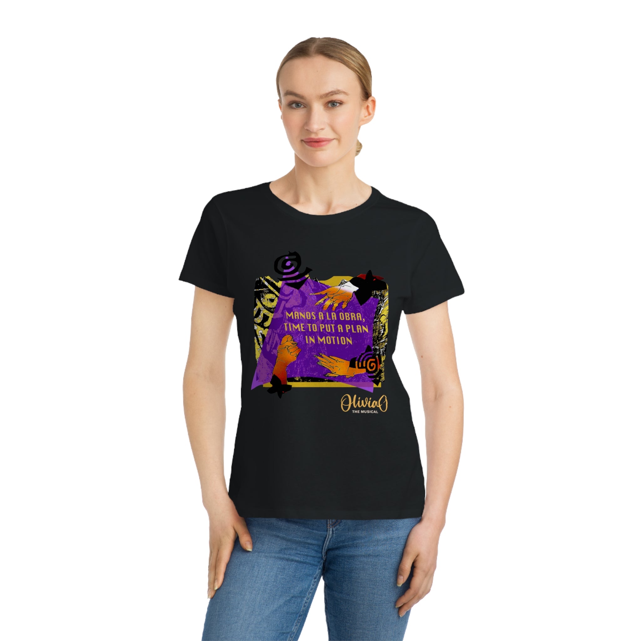 Olivia O, The Musical – "Manos A La Obra" Organic T-Shirt With Custom Design by Gabby Vazquez 🎭🌿