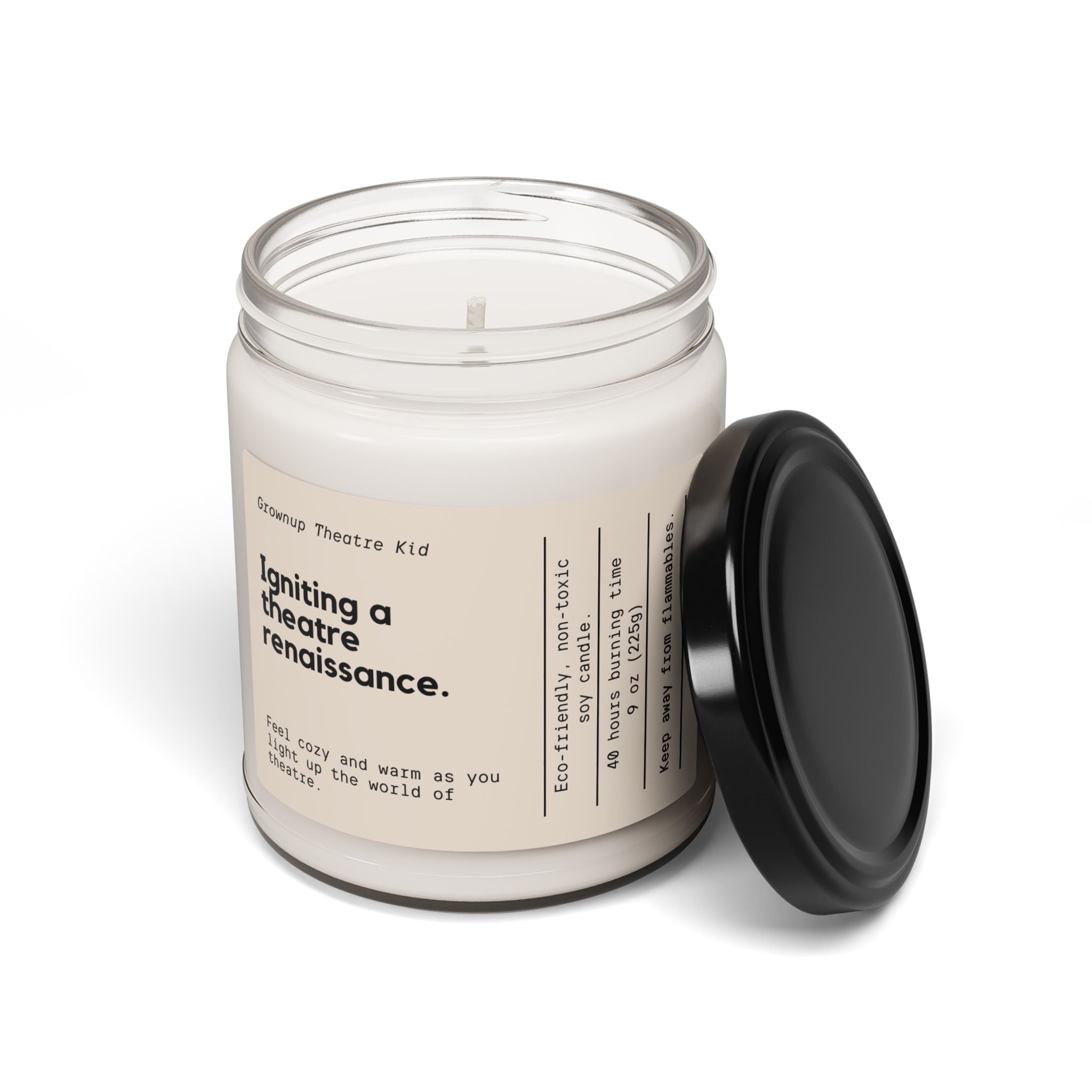 Eco-Friendly Scented Soy Candle - "Igniting a Theatre Renaissance" - 9oz