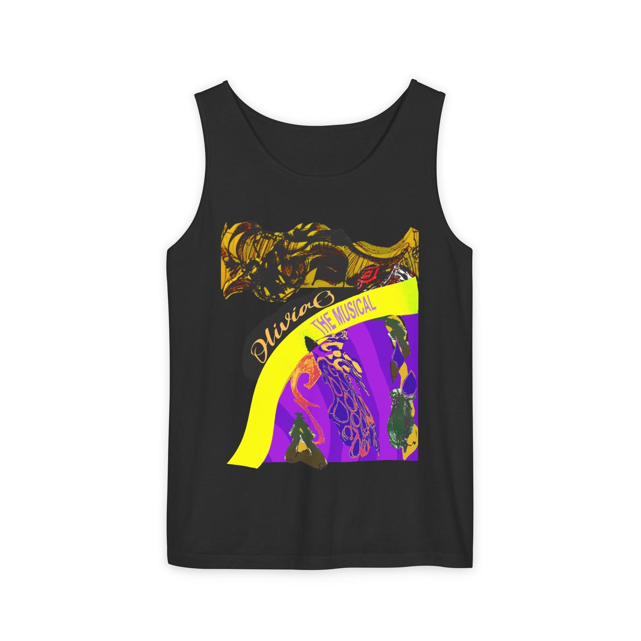 Olivia O, The Musical – Unisex Garment-Dyed Tank Top  Design by Gabby Vazquez☀️🎭
