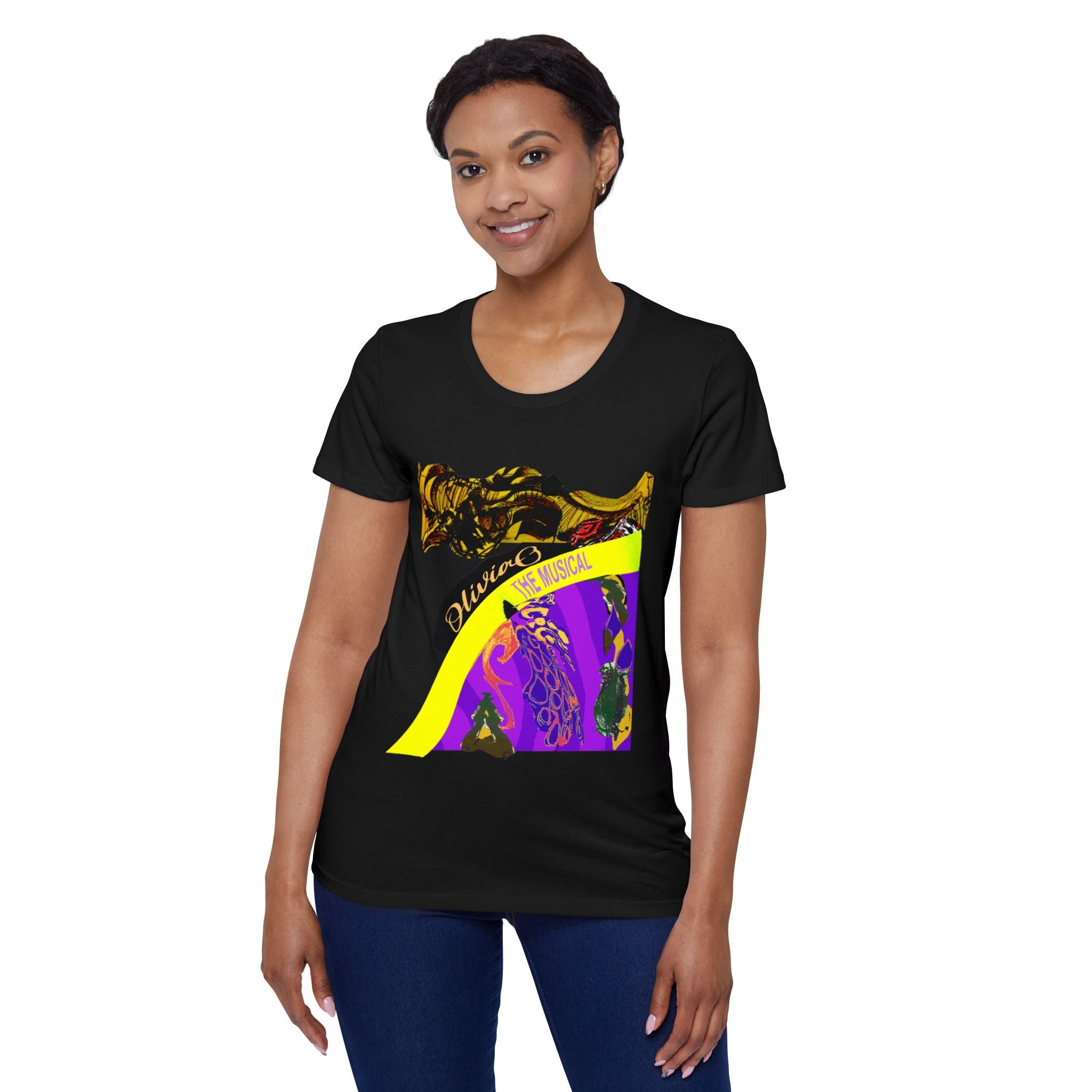 Olivia O, The Musical – Organic T-Shirt - Design by Gabby Vazquez 🌱🎭