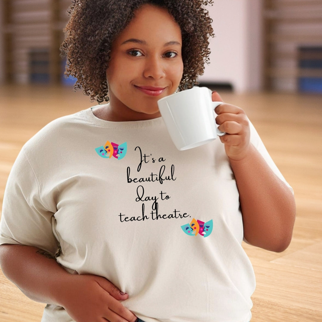 Unisex Softstyle T-Shirt - "It's a Beautiful Day to Teach Theatre" - Inspirational Tee for Educators and Theatre Lovers  🇨🇦
