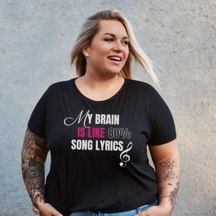 My Brain Is Like 80% Song Lyrics Unisex Softstyle T-Shirt 🇨🇦
